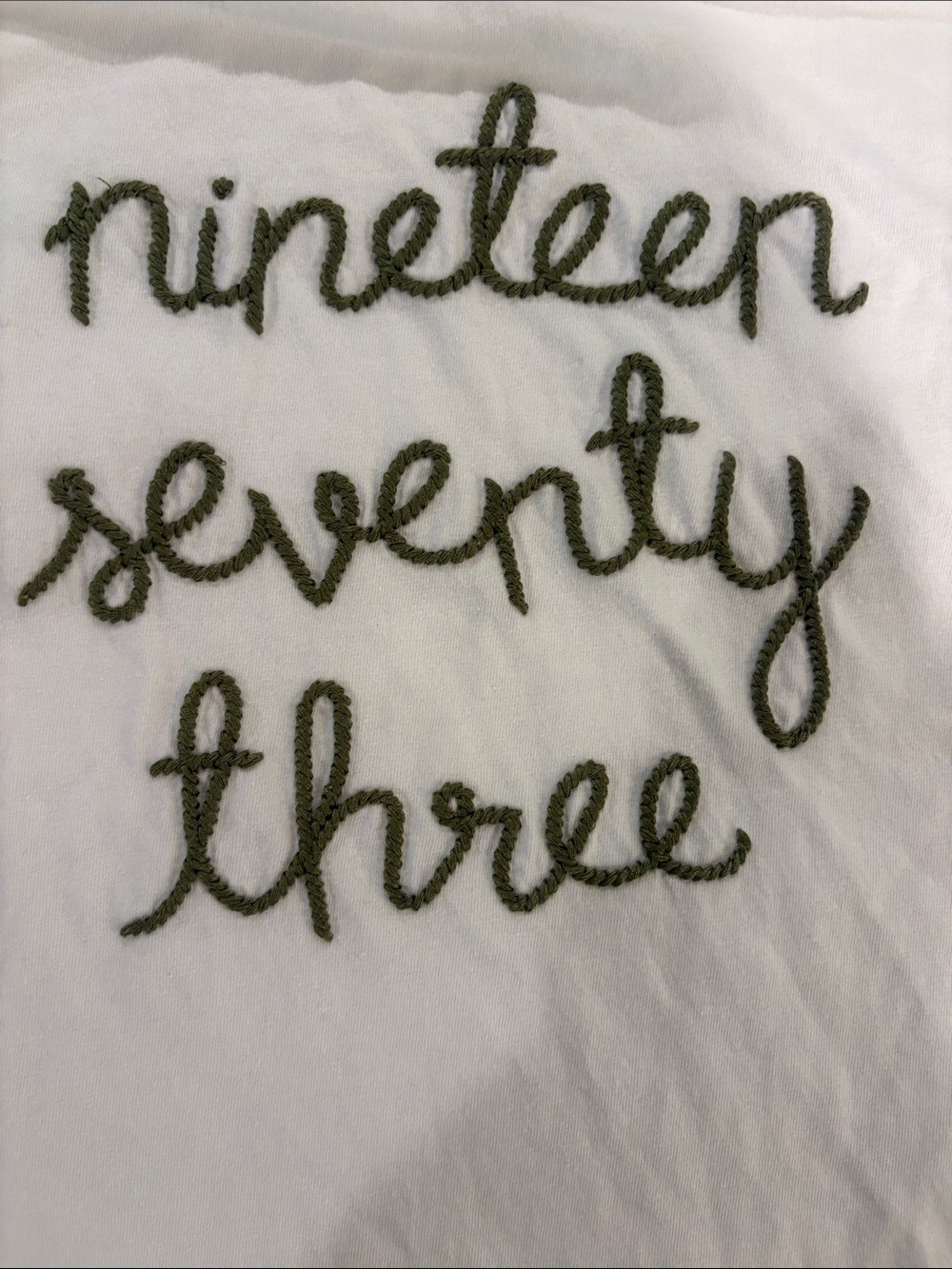 White Lingua Franca XL Tee with 'nineteen seventy three' embroidery - Picture 3 of 6
